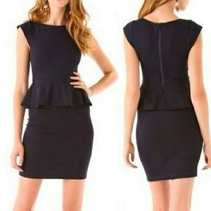 Alice + Olivia black victoria peplum dress size 6